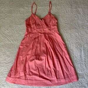 Theory Womens Dress Coral Pink Linen Blend Spaghetti Strap Mini Size 0